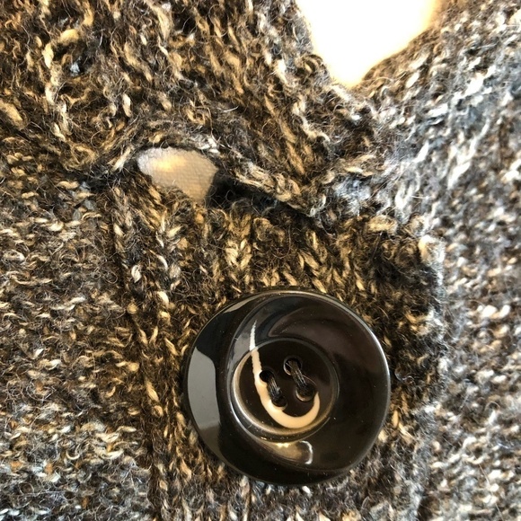 AMERICAN RAG CIE Cardigan Size Medium Black White Short Sleeve Wool Mohair - Picture 7 of 10